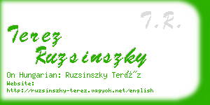 terez ruzsinszky business card